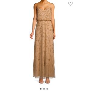 Adrianna Papell Embellished Champagne Gown